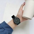thumbnail image 3 of Reloj negro pequeño elegante de estilo coreano, reloj de estudiante simple de estilo coreano resistente al agua para hombres y mujeres, estilo universitario, pareja artística retro, 3 of 6