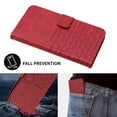 thumbnail image 5 of Dteck for Apple iPhone 15 Pro Max Slim Case, Shockproof Premium PU Leather Wallet Flip Hand Strap Lanyard Case with Credit Card Holder Women RFID Blocking Protective Purse Phone Cover, red, 5 of 7