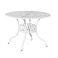thumbnail image 1 of GSI Homestyles Collection Capri Table à Manger Extérieure en Aluminium Moulé 29.75 x 42 x 42 Po avec Trou pour Parasol et Couvercle en Acier Inoxydable, Blanc (1 Unité), 1 of 5