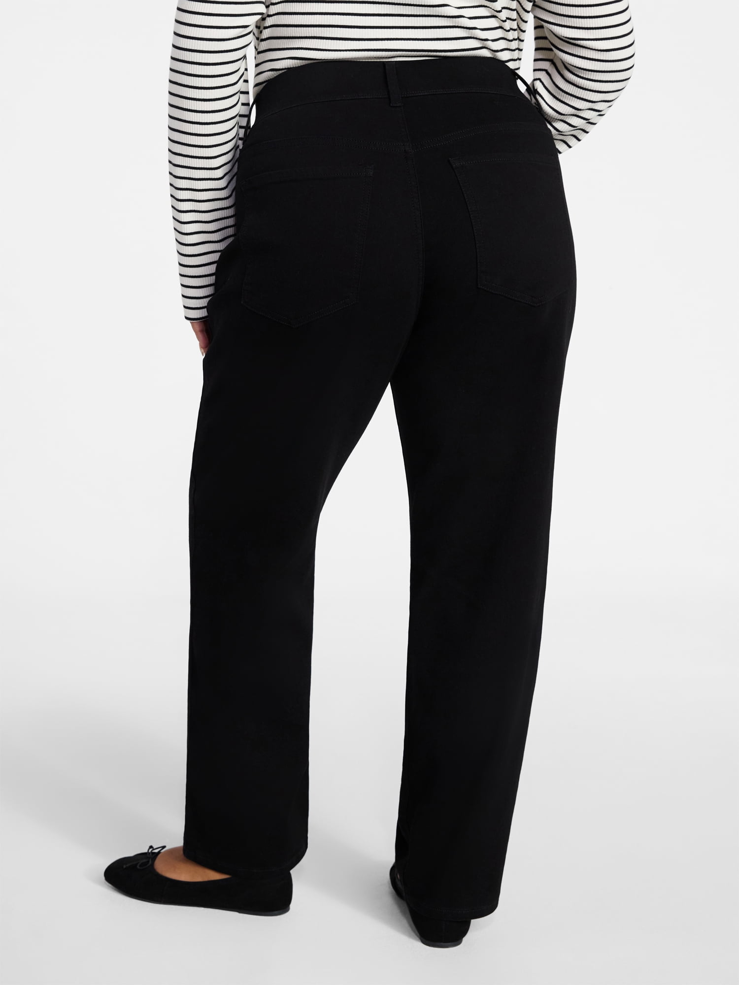 Terra & Sky Women's Plus Pull-On High Rise Straight Leg Jegging, 29" Inseam, Sizes 0X-4X
