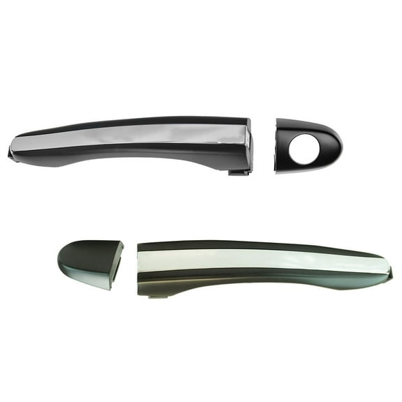 TRQ Front Exterior Door Handle Pair LH & RH Chrome & Black for Hyundai Azera DHA36070
