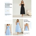 thumbnail image 6 of Women's 2025 Summer Midi Corset Dress Wedding Guest Dresses A Line Flowy Slit Going Out Sundress for Tea Party, 6 of 7