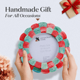 thumbnail image 7 of Handicrafts Home 4x4 Picture Frame Handmade Gift Modern Decorative Round Photo Frames - Red & Green, 7 of 7
