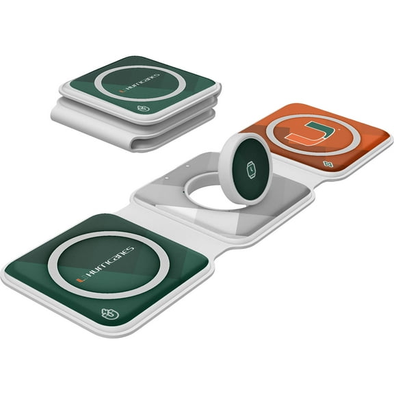 Keyscaper Miami Hurricanes 3-in-1 Foldable Charger