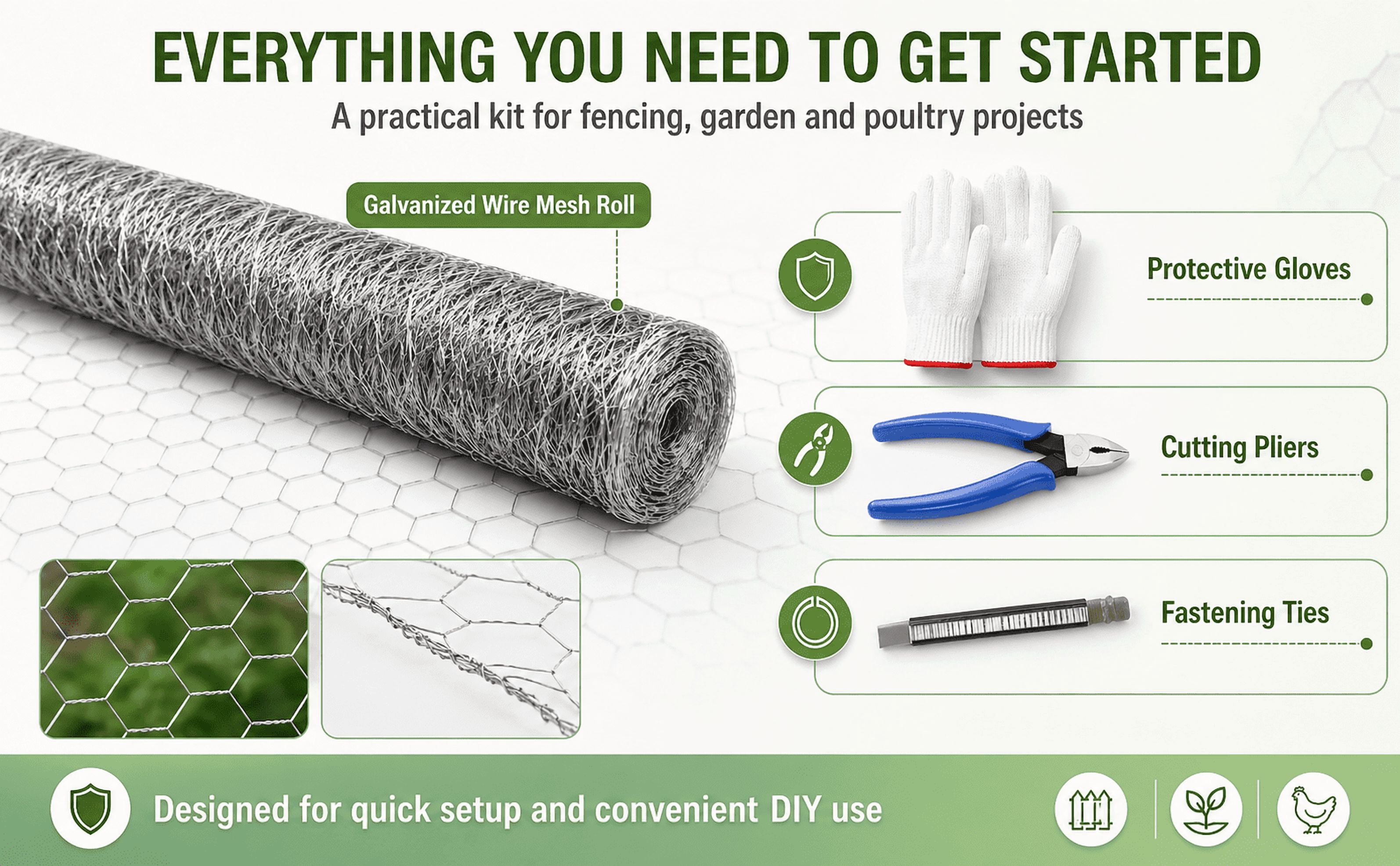 Chicken Wire 35IN X 99FT, Outdoor Anti-Rust Hexagonal Galvanized Chicken Wire Mesh Fencing to Protect Gardening Plants Vegetables Flowers Fruits From Dogs Rabbits Squirrels