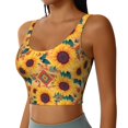 thumbnail image 2 of Balery Bohemian Sunflower Pattern Racerback Sports Bras for Women - Padded Seamless High Impact Support for Yoga Gym Workout Fitness-Medium, 2 of 8
