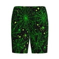 thumbnail image 3 of Picia Green Bright Web with Spiders Pajama Shorts for Men, Men's Pajama Bottoms, Sleepwear,Short Pajama Pants-Small, 3 of 9