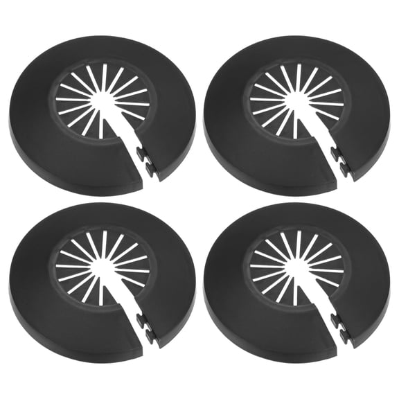 4-Pack Pipe Cover Decoration for 14mm-28mm Flange Water Pipe [Black]