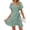 Green, variant on ZANKLEY Womens Square Neck Puff Sleeve Tie Waist Fit Short Dress Summer Casual Dress