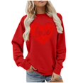thumbnail image 2 of VBARHMQRT Chandail Blanc Femme Quotidien Maison Extérieur Entraînement Manches Longues Col Rond T-Shirt Haut Imprimé Chandail Blouse de Rue Mode Urbaine, 2 of 7