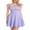 Purple, variant on Women’s Vintage A-line Dress, Short Sleeve Ruched Bust Solid Color Flowy Mini Dress
