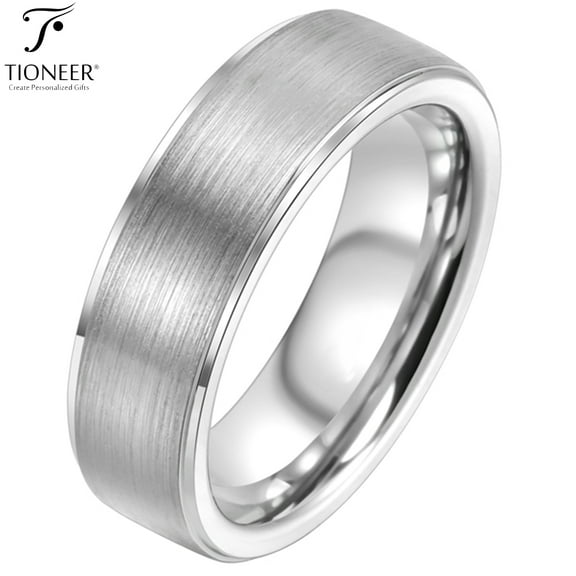 Sterling Silver 925 Plain Scratched / Brushed Top 6mm 7mm 8mm Ring in Silver or Yellow with Free Engraving