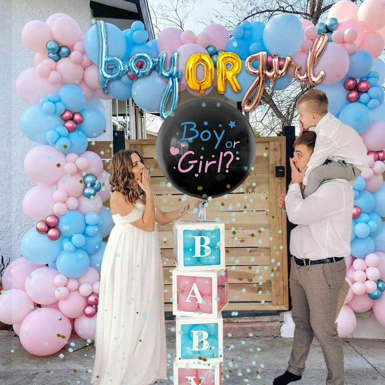 Gender Reveal Decorations, Boy or Girl Gender Reveal Party Supplies Kit  Gender Reveal Balloons Pink and Blue, Baby Reveal Party Decor
