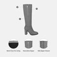 thumbnail image 5 of DREAM PAIRS Women Thigh Knee High Chunky Heel Ladies Almond Toe Zip Winter Boots KARA-3 LIGHT/GREY Size 8, 5 of 6