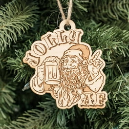 Ornament - Jolly AF - Raw Wood 3x4in Ornament - Jolly AF - Raw Wood 3x4in