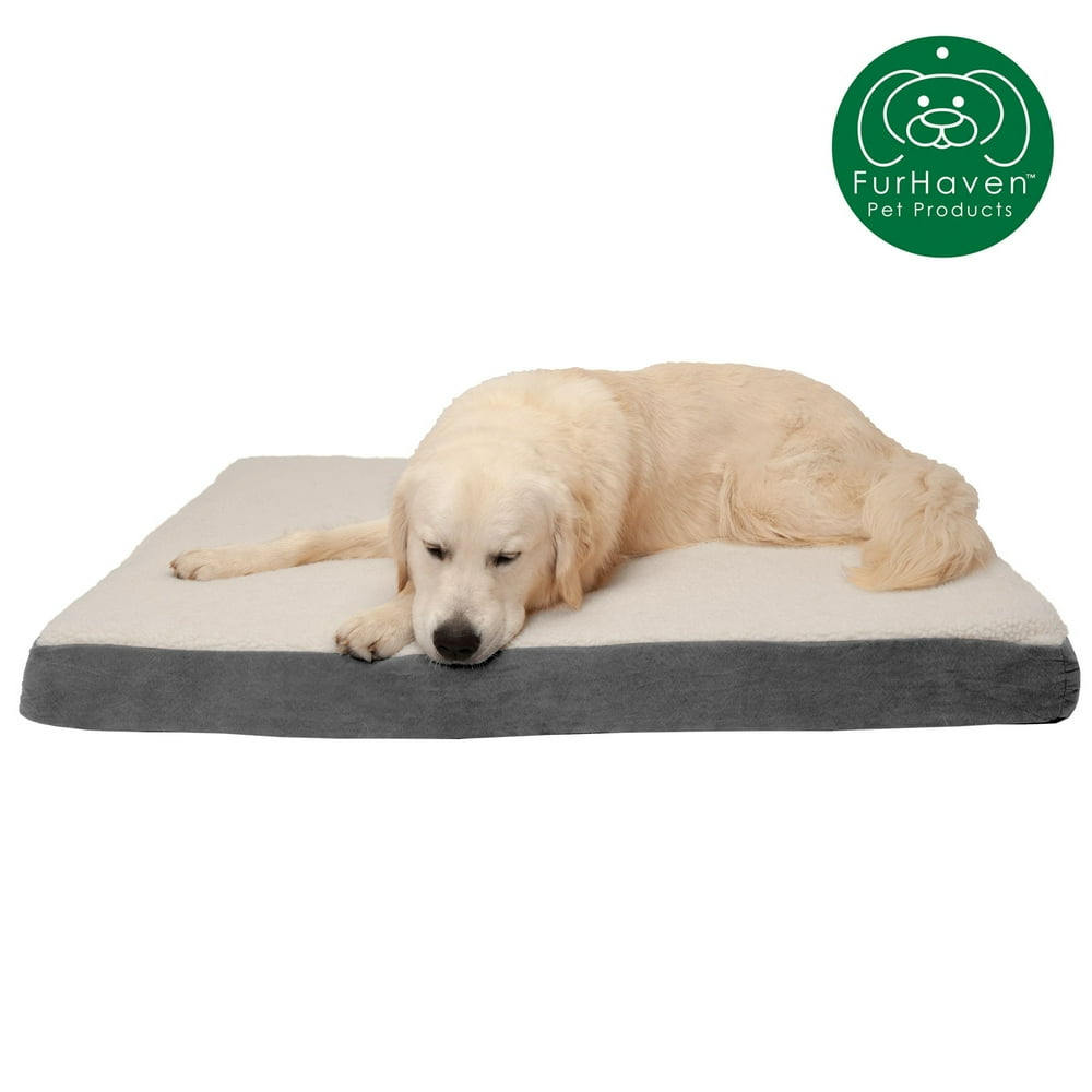 FurHaven Pet Dog Mattress Deluxe Orthopedic Sherpa Pet Bed Mattress