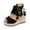 Black, variant on Women's Platform Wedge Sandals Peep Toe Lace up Side Zipper Summer Booties Dressy Beach Vacation Casual Footwear Brown Size 7