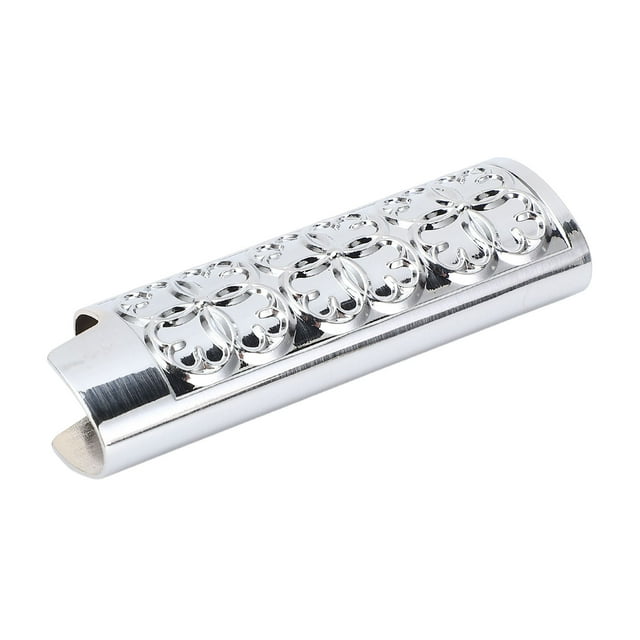 Lighter Case Cover, Embossed Pattern Enhanced Aesthetics Robust Metal Material Vintage Style Easy to Install Lighter Protector for J6 Black