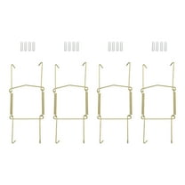 Uxcell 4Pcs Plate Hanger, 6 inch U Type Zinc Plated Invisible Wall Plate Hangers, Gold