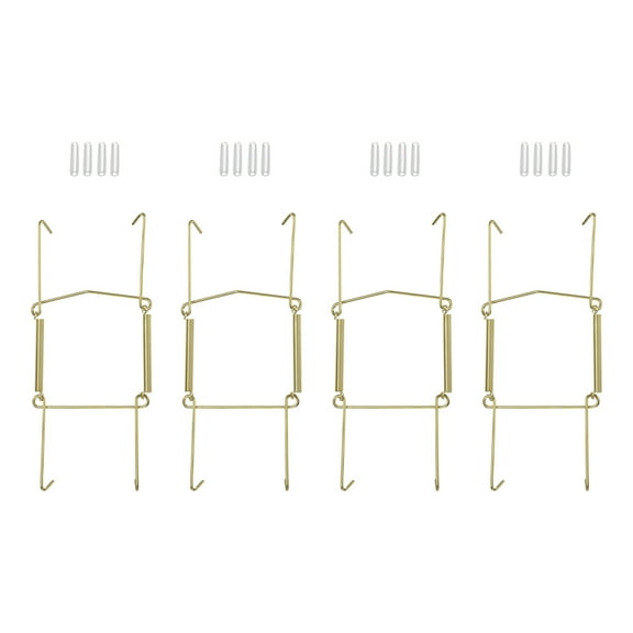 Uxcell 4Pcs Plate Hanger, 6 inch U Type Zinc Plated Invisible Wall Plate Hangers, Gold