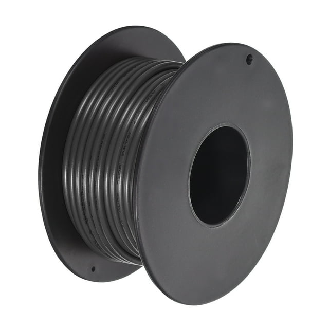 Uxcell 18AWG Stranded Wire Hookup 10M/33ft Black, Electrical Wire UL1007 Spool