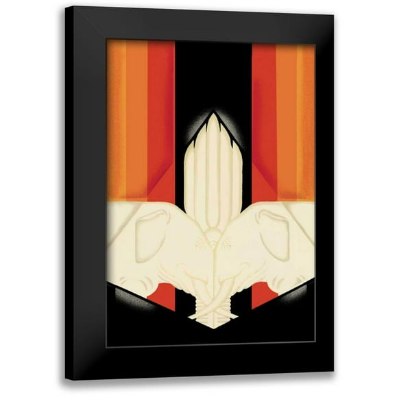 McIntosh, Frank 11x14 Black Modern Framed Museum Art Print Titled - The Ivory Elephants, 1927