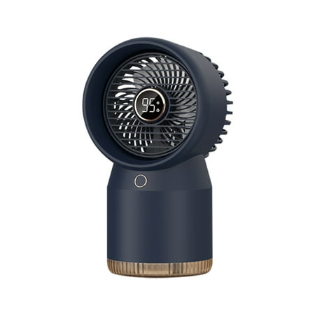 

Portable Cooling Fan Water Cooling Fan USB Power Supply Fan Spray Humidifying LED Digital Display Night Light For Office Household Outdoor-A