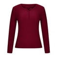 thumbnail image 3 of Fesfesfes Women Sweaters V-Neck Button Long-Sleeve Knitted Sweater Bottoming Shirt Tops Blouse Tops on, 3 of 7