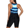 thumbnail image 3 of Bsubseach Women Racerback Swimsuit Patchwork Printed 2 Piece Tankini with Boy Shorts Black, 3 of 5