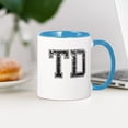 thumbnail image 3 of CafePress - TD, Vintage Mug - 11 oz Ceramic Mug - Novelty Coffee Tea Cup, 3 of 4