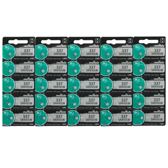 25PK Murata Silver Oxide Watch Battery SR416SW Drain Replace SB-A5 337