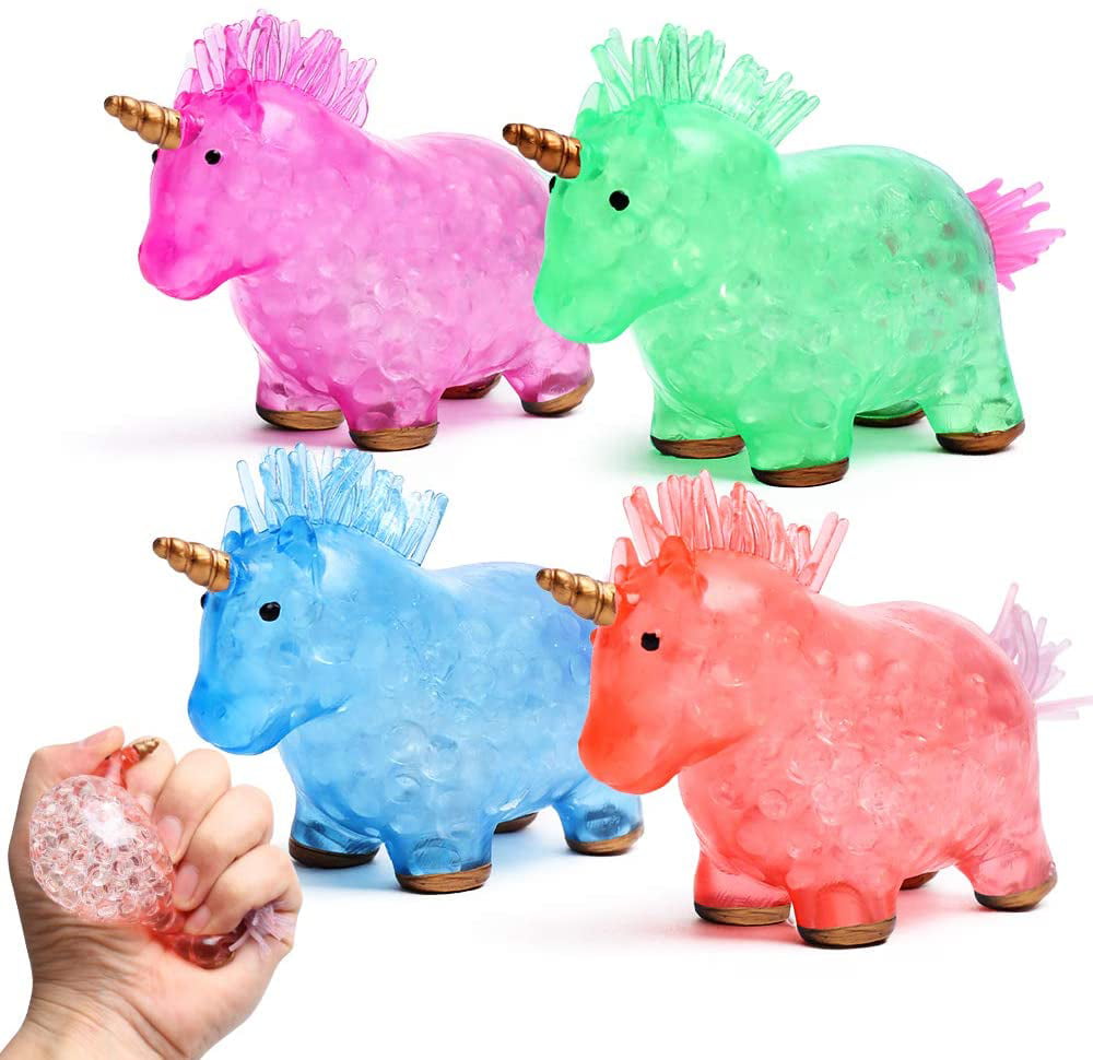 Unicorn Squeeze Toy Stress Ball Fidget Ball Animal Toy Rainbow Bead Orb Ball 