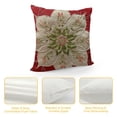 thumbnail image 4 of Christmas Braided Holly Lace Pattern, Polyester Burlap Fabric, Lace Border, Embroidered, Poinsettia - Stars,  Decorative Throw Pillow Cover, 4 of 5
