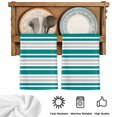 thumbnail image 5 of Teal Stripes Kitchen Towels Set of 2, Modern Minimalist Horizontal Ombre Lines Absorbent Dish Towels for Kitchen, Microfiber Hand Towel, Quick Drying Tea Towel for Cleaning Decorative Dishcloths, 5 of 7