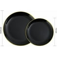 thumbnail image 3 of 60PCS Black Plastic Plates - Black Disposable Plates with Gold Rim for Halloween Party/Graduation - Include 30Pcs 10.25inch for Dinner and 30Pcs 7.5inch for Dessert, 3 of 8
