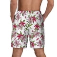 thumbnail image 2 of Lsque Mens Swim Trunks Lilies Flowers Pattern - Bathing Suit Compression Liner - Beach Swim Shorts Swimwear - (S-3XL) - Stretch Quick Dry -XX-Large, 2 of 9