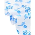 thumbnail image 5 of INSPIRE CHIC Summer Floral Blouses for Women's Ruffle Neck Puff Short Sleeve Smocked Shirts XS White Blue, 5 of 6