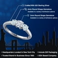 thumbnail image 2 of Gem Stone King 925 Sterling Silver White Moissanite and Sky Blue Aquamarine Engagement Ring for Women | 1.00 Cttw | Round 5MM | Gemstone Birthstone | Size 7, 2 of 7