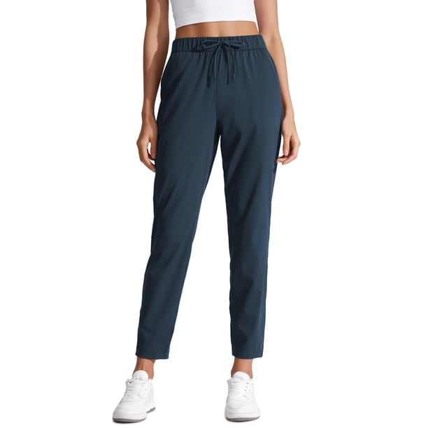 Pantalones CRZ YOGA para mujer, joggers tobilleros elásticos de 27" azul marino