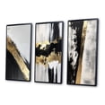 thumbnail image 3 of Designart "Geometric Essence Minimalist Abstract Painting in Gold I" Abstract Painting Framed Wall Art Set Of 3 - Gold Modern Frame Canvas Set For Living Room Decor, 3 of 6