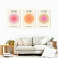 thumbnail image 3 of 3pcs Inspirational Canvas Wall Art Poster Beige Pink Mind Soul Body Prints Modern Wall Painting for Bedroom Living Room Decor, 3 of 6