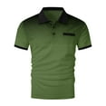 thumbnail image 4 of Fnooota Mens Polo Shirts with Collar, Gradient Print Casual Summer Basic Short Sleeve Shirts Green Size 2XL, 4 of 4