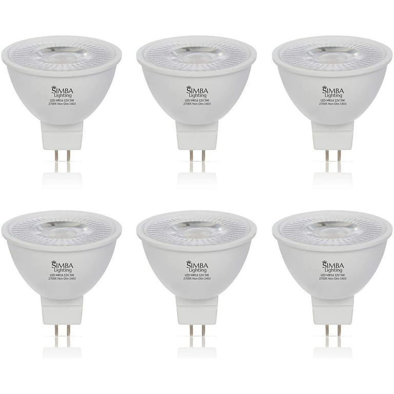 Mig selv lejlighed Umeki Simba Lighting LED MR16 5W 35W-50W Halogen Replacement Bulbs 12V GU5.3  BiPin 2700K Soft White 6-Pack - Walmart.com