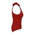 thumbnail image 3 of Traje de Baño Ocean Pacific para Mujer Completo con Nudo en Tirante, Cuello V  Rojo Talla CH, 3 of 4