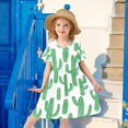 thumbnail image 6 of FORMRS Girls Short Sleeve Dress Summer Casual Round Neck A-line Beach Sundress, Sizes 2T-8T, Cactus Pattern, 6 of 8