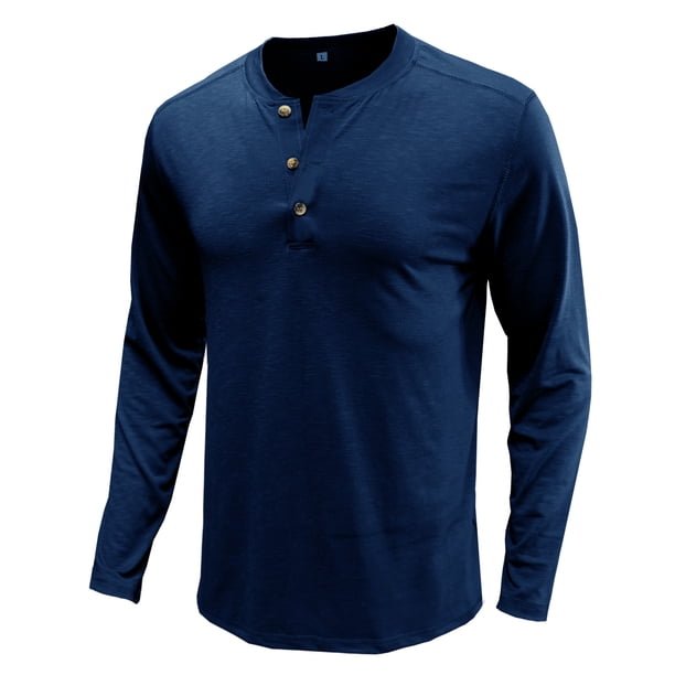 Camisas de Hombre Blusas de Manga Larga Con Cuello Redondo Musculoso Musculoso Básico Blusa de Color Puro Sólido Camiseta Top Odeerbi ODB122080