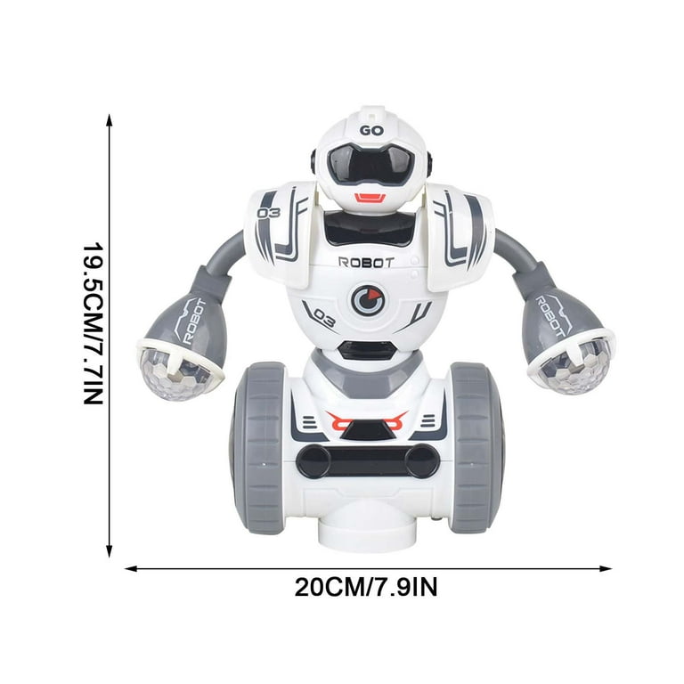 Aursear Space Robot Toys for Kids,Electronic Walking Dancing Robot Toy with Flashing Lights and Music,White, Size: 19.5*8*22 cm