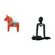 thumbnail image 5 of Escultura abstracta de un caballo pensador de Dalecarlia. Figura coleccionable para estantería, armario, decoración del hogar, dormitorio, chimenea o, 5 of 8