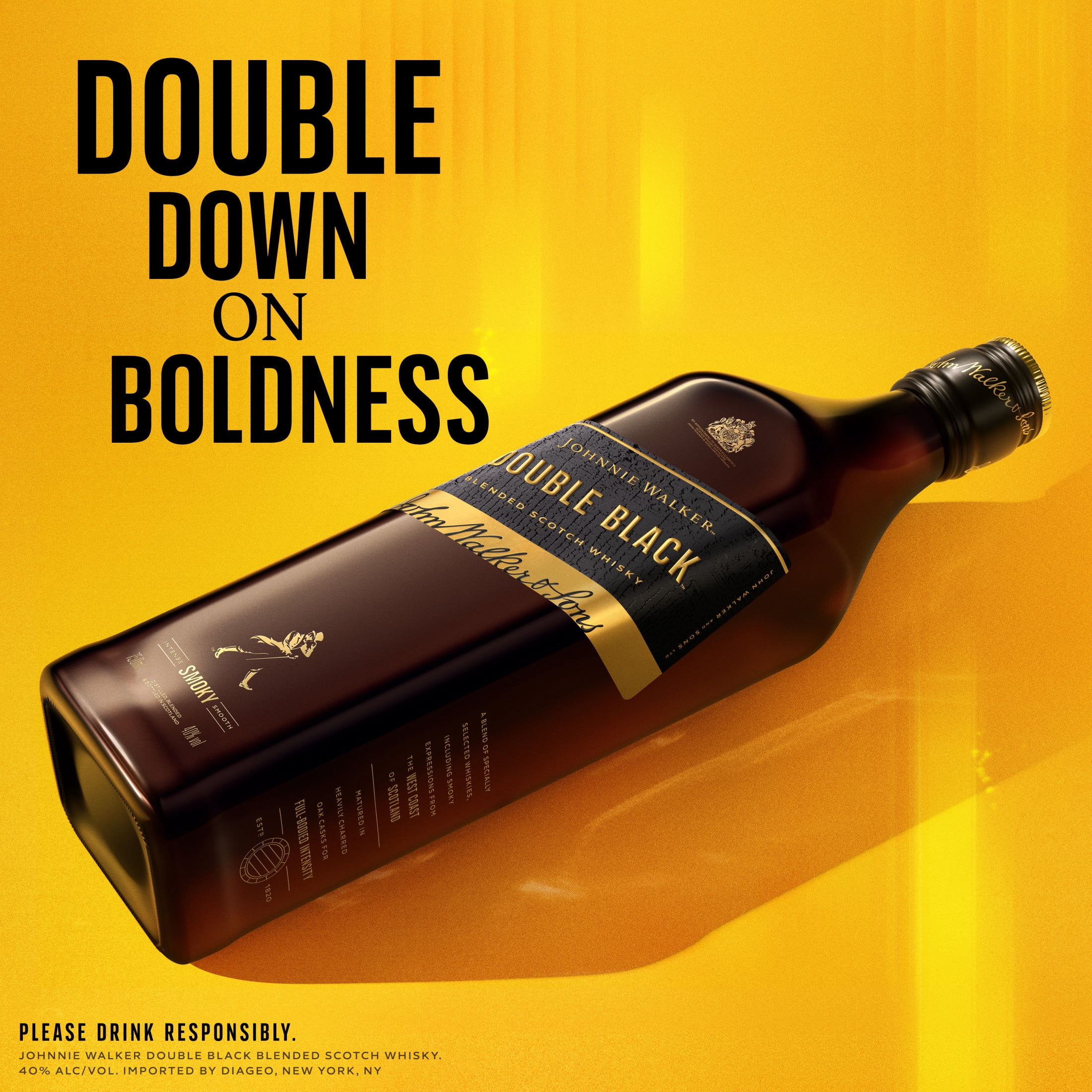 Johnnie Walker, Blended Scotch Whisky, Double Black Label, 750 mL