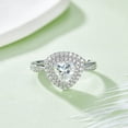 thumbnail image 2 of 1 Carat Triangle Double Halo Engagement Ring, Simulated Diamonds Ring Band, Genuine Moissanite In 925 Sterling Silver, 2 of 6